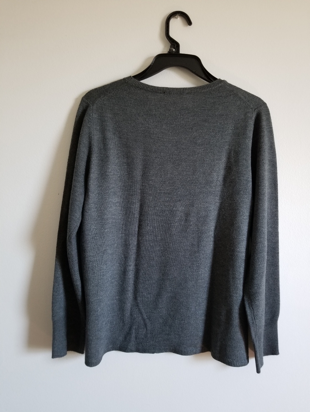 Roz & Ali Dark Gray Knit Crewneck Sweater Size XL - Picture 3 of 4